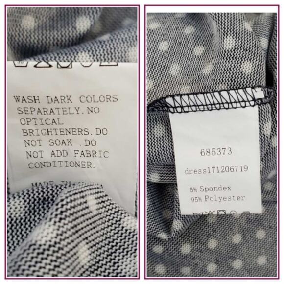Shein Polka Dot Shift Dress Black White Crew Neck Women 2X - Picture 7 of 7